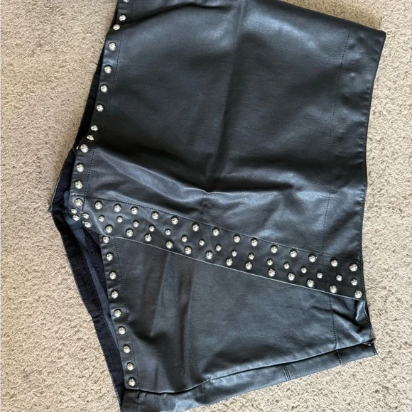 Free People Black Skorts with Studded Detail